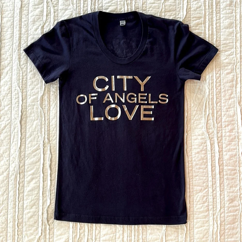 JOHN MAYER 2008 Los Angeles T-Shirt Official Tee Navy Blue “City Love” Silver M - Picture 1 of 7